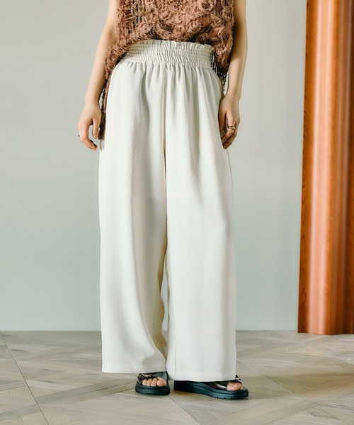 LEPSIM(レプシィム)の「《リネンライクドライシリーズ》ギャザーワイドストレートパンツ 290478(その他パンツ・レディース・カーキ/ブラック/アイボリー/ベージュ/グリーン系その他/ブラウン/チャコールグレー・FREE)」の8枚目の写真