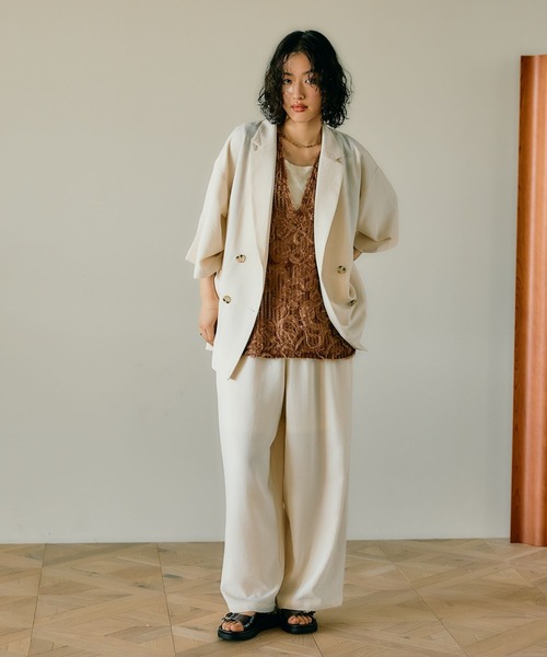 LEPSIM(レプシィム)の「《リネンライクドライシリーズ》ギャザーワイドストレートパンツ 290478(その他パンツ・レディース・カーキ/ブラック/アイボリー/ベージュ/グリーン系その他/ブラウン/チャコールグレー・FREE)」の12枚目の写真