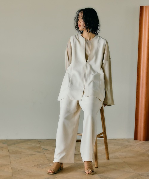 LEPSIM(レプシィム)の「《リネンライクドライシリーズ》ギャザーワイドストレートパンツ 290478(その他パンツ・レディース・カーキ/ブラック/アイボリー/ベージュ/グリーン系その他/ブラウン/チャコールグレー・FREE)」の13枚目の写真