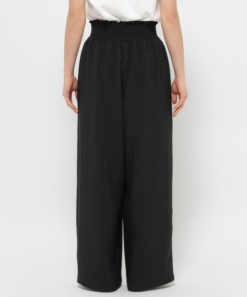 Theory 20aw ワイドストレートパンツ ブラック LEPSIM パンツ 「リネンライクドライシリーズ」ギャザーワイド