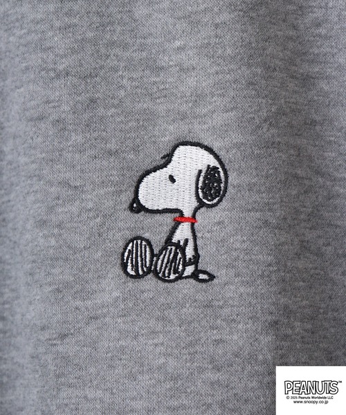 PEANUTS（ピーナッツ）の「PEANUTS裏起毛ハーフジップトレーナー（スウェット・メンズ・グリーン/ネイビー/杢グレー/オフホワイト/グレイッシュベージュ/ブラック・M/L/LL）」の12枚目の写真