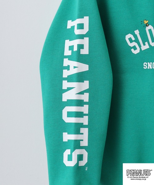 PEANUTS（ピーナッツ）の「PEANUTS裏起毛ハーフジップトレーナー（スウェット・メンズ・グリーン/ネイビー/杢グレー/オフホワイト/グレイッシュベージュ/ブラック・M/L/LL）」の21枚目の写真