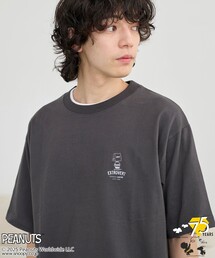 PEANUTS(ピーナッツ)×coen ワンポイント刺繍Tシャツ