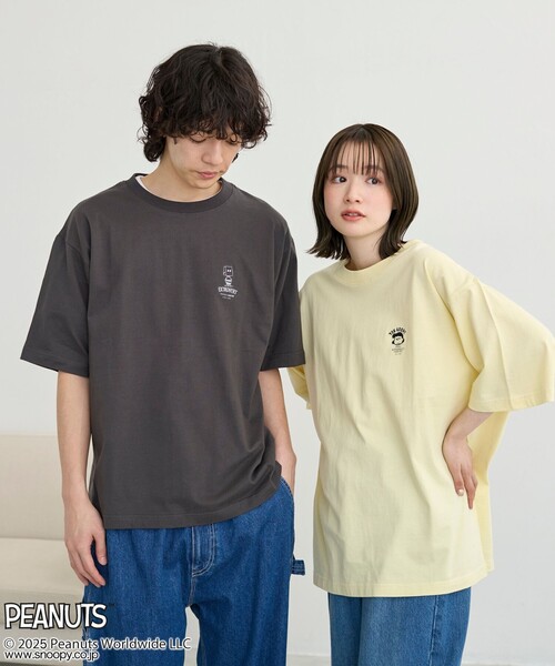 PEANUTS（ピーナッツ）の「PEANUTS(ピーナッツ)×coen ワンポイント刺繍Tシャツ（Tシャツ/カットソー・メンズ・グレー/ダークグレー/マスタード・M/L/XL）」の5枚目の写真