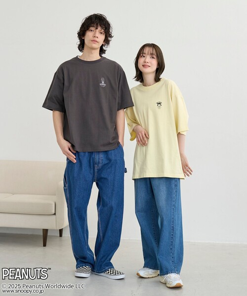 PEANUTS（ピーナッツ）の「PEANUTS(ピーナッツ)×coen ワンポイント刺繍Tシャツ（Tシャツ/カットソー・メンズ・グレー/ダークグレー/マスタード・M/L/XL）」の6枚目の写真
