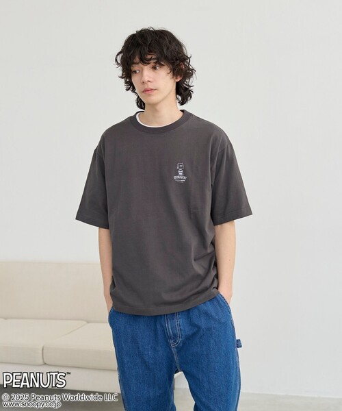 PEANUTS（ピーナッツ）の「PEANUTS(ピーナッツ)×coen ワンポイント刺繍Tシャツ（Tシャツ/カットソー・メンズ・グレー/ダークグレー/マスタード・M/L/XL）」の10枚目の写真