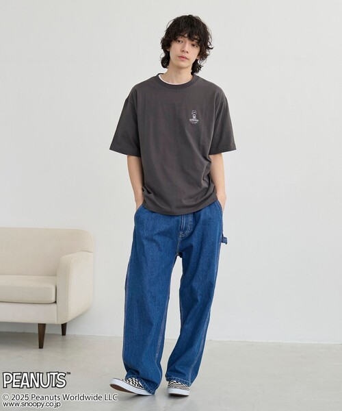 PEANUTS（ピーナッツ）の「PEANUTS(ピーナッツ)×coen ワンポイント刺繍Tシャツ（Tシャツ/カットソー・メンズ・グレー/ダークグレー/マスタード・M/L/XL）」の11枚目の写真