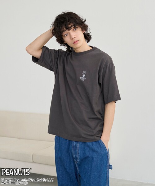 セール】PEANUTS(ピーナッツ)×coen ワンポイント刺繍Tシャツ（T