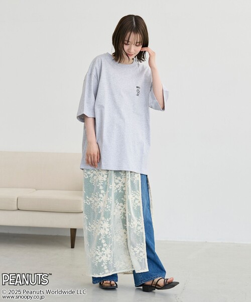PEANUTS（ピーナッツ）の「PEANUTS(ピーナッツ)×coen ワンポイント刺繍Tシャツ（Tシャツ/カットソー・メンズ・グレー/ダークグレー/マスタード・M/L/XL）」の21枚目の写真