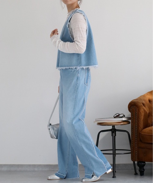 cepo（セポ）の「〈セットアップ対応〉デニムフリンジベスト（ベスト・レディース・ブルー系2/ブルー系3・M）」の21枚目の写真