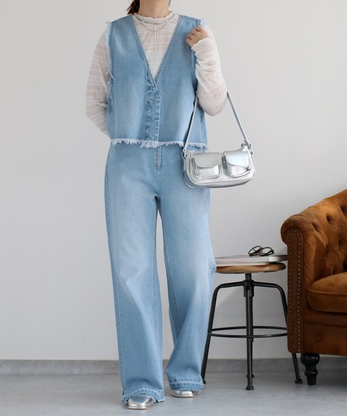 cepo（セポ）の「〈セットアップ対応〉デニムフリンジベスト（ベスト・レディース・ブルー系2/ブルー系3・M）」の20枚目の写真