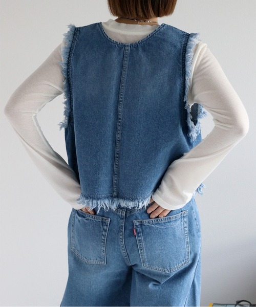 cepo（セポ）の「〈セットアップ対応〉デニムフリンジベスト（ベスト・レディース・ブルー系2/ブルー系3・M）」の12枚目の写真