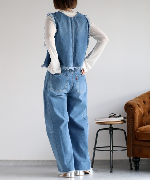 cepo（セポ）の「〈セットアップ対応〉デニムフリンジベスト（ベスト・レディース・ブルー系2/ブルー系3・M）」の6枚目の写真