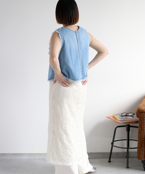 cepo（セポ）の「〈セットアップ対応〉デニムフリンジベスト（ベスト・レディース・ブルー系2/ブルー系3・M）」の16枚目の写真