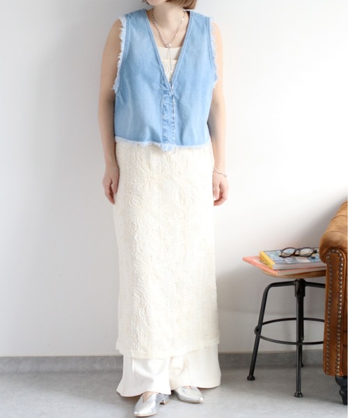 cepo（セポ）の「〈セットアップ対応〉デニムフリンジベスト（ベスト・レディース・ブルー系2/ブルー系3・M）」の18枚目の写真