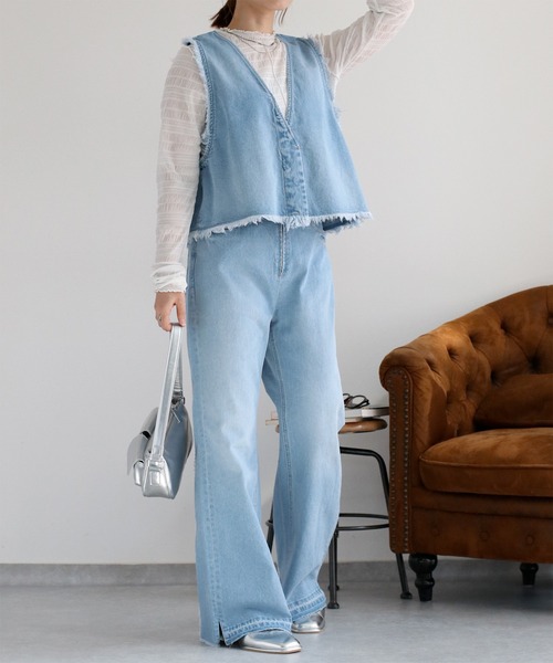 cepo（セポ）の「〈セットアップ対応〉デニムフリンジベスト（ベスト・レディース・ブルー系2/ブルー系3・M）」の19枚目の写真