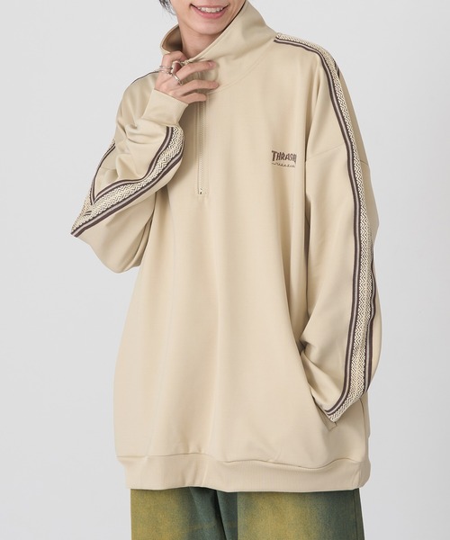 THRASHER（スラッシャー）の「【THRASHER】トラックデザイン サイドライン ハーフジッププルオーバー 017330（その他トップス・メンズ・ホワイト/ブラック/ベージュ・LL/L/M）」の3枚目の写真