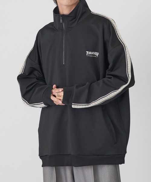 THRASHER（スラッシャー）の「【THRASHER】トラックデザイン サイドライン ハーフジッププルオーバー 017330（その他トップス・メンズ・ホワイト/ブラック/ベージュ・LL/L/M）」の5枚目の写真