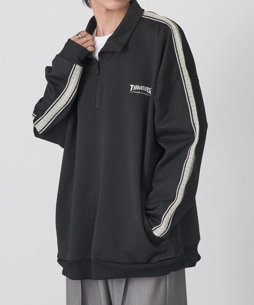 THRASHER（スラッシャー）の「【THRASHER】トラックデザイン サイドライン ハーフジッププルオーバー 017330（その他トップス・メンズ・ホワイト/ブラック/ベージュ・LL/L/M）」の6枚目の写真