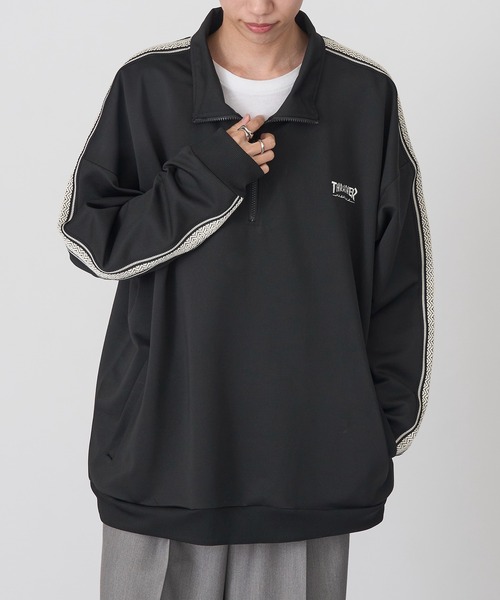 THRASHER（スラッシャー）の「【THRASHER】トラックデザイン サイドライン ハーフジッププルオーバー 017330（その他トップス・メンズ・ホワイト/ブラック/ベージュ・LL/L/M）」の7枚目の写真