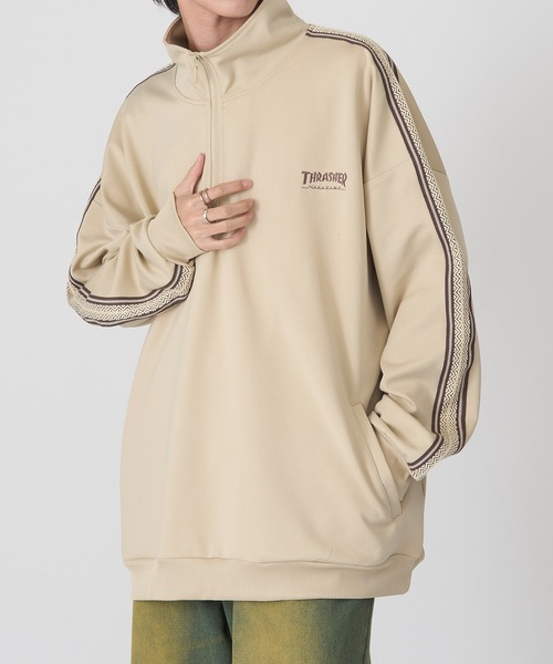 THRASHER（スラッシャー）の「【THRASHER】トラックデザイン サイドライン ハーフジッププルオーバー 017330（その他トップス・メンズ・ホワイト/ブラック/ベージュ・LL/L/M）」の12枚目の写真