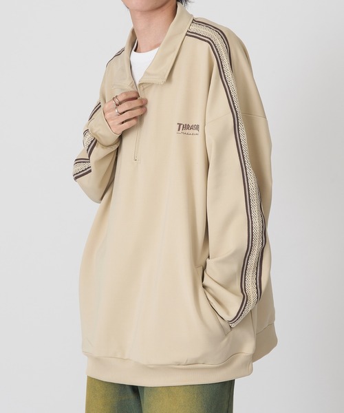 THRASHER（スラッシャー）の「【THRASHER】トラックデザイン サイドライン ハーフジッププルオーバー 017330（その他トップス・メンズ・ホワイト/ブラック/ベージュ・LL/L/M）」の13枚目の写真