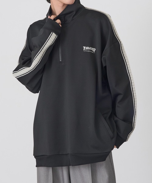 THRASHER（スラッシャー）の「【THRASHER】トラックデザイン サイドライン ハーフジッププルオーバー 017330（その他トップス・メンズ・ホワイト/ブラック/ベージュ・LL/L/M）」の4枚目の写真