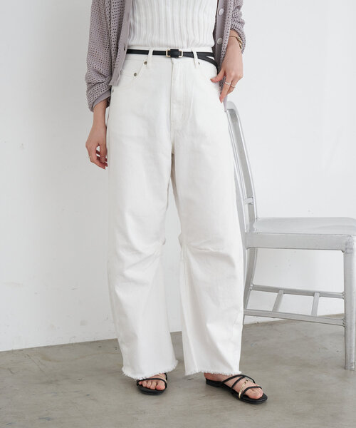 Jena espace merveilleux（ジェナ　エスパスメルヴェイユ）の「【リバイバル】カーブデニムパンツ（デニムパンツ・レディース・ブルー系その他/ネイビー/オフホワイト・FREE）」の9枚目の写真