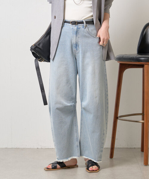 Jena espace merveilleux（ジェナ　エスパスメルヴェイユ）の「【リバイバル】カーブデニムパンツ（デニムパンツ・レディース・ブルー系その他/ネイビー/オフホワイト・FREE）」の19枚目の写真
