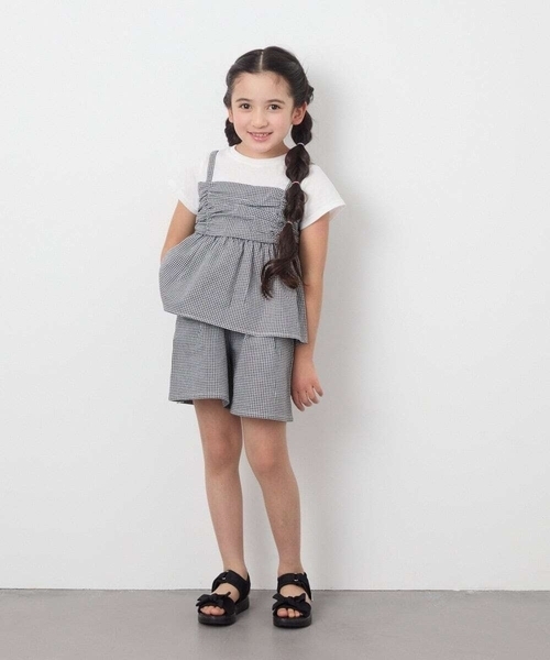 CHLOE*あなたのスタイルが完成*ネイビーブルー キュロットパンツ ツータックキュロットパンツ／ウォッシャブル（ショートパンツ
