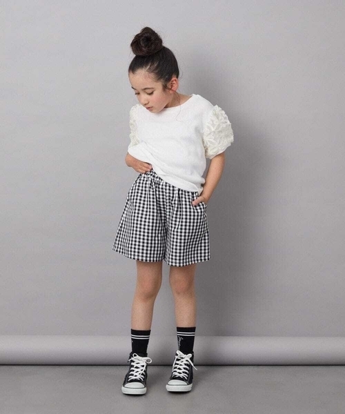 a.v.v（アーヴェヴェ）の「[140-150]ワンタックキュロット（その他パンツ・キッズ・ブルー/ブラック・140/150）」の7枚目の写真