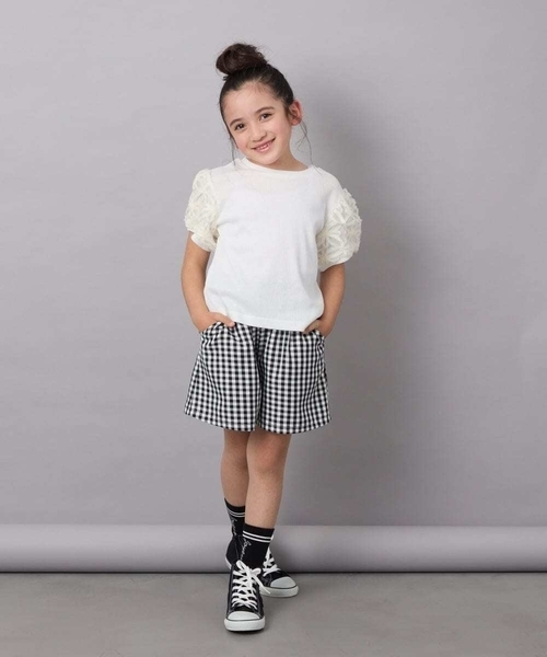 a.v.v（アーヴェヴェ）の「[140-150]ワンタックキュロット（その他パンツ・キッズ・ブルー/ブラック・140/150）」の9枚目の写真