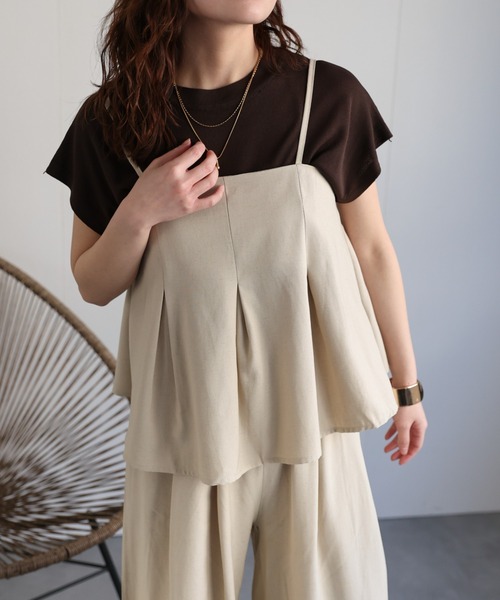 セール】【セットアップ】ビスチェキャミ＋リラックスワイドパンツ