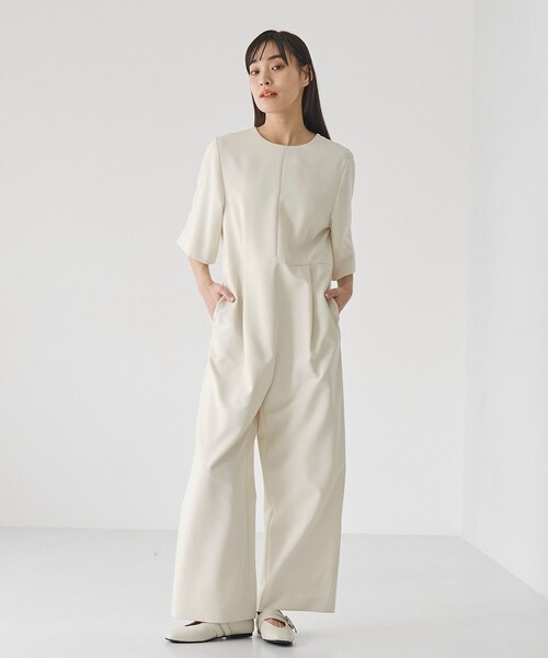 セール】ハーフスリーブオールインワン（つなぎ/オールインワン