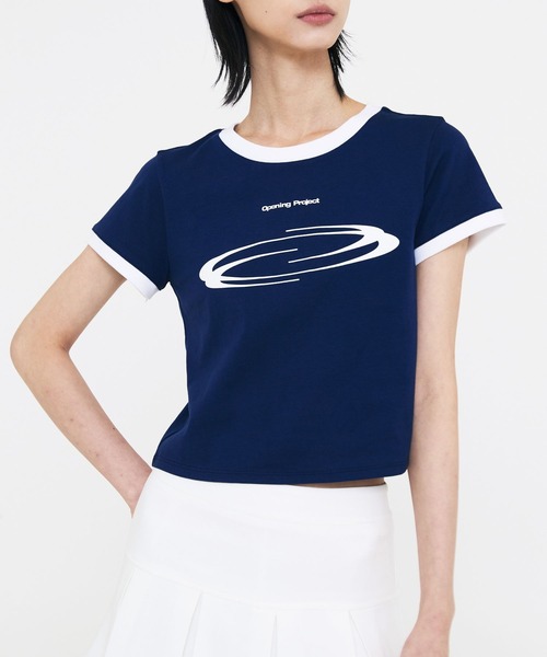 【Opening Project】W Cropped Calling Half T Shirt /追跡付 ピンク系 Opening Project(オープニングプロジェクト) Tシャツ