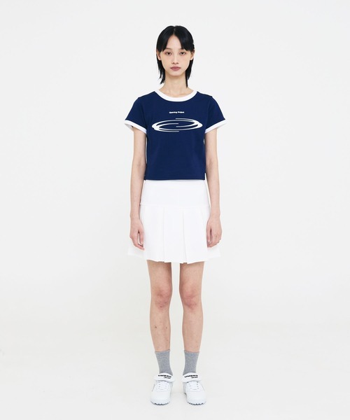 Opening Project（オープニングプロジェクト）の「Opening Project／クロップドリンガーショートスリーブT（Tシャツ/カットソー・レディース・ネイビー/ホワイト/ピンク・SMALL/MEDIUM）」の16枚目の写真