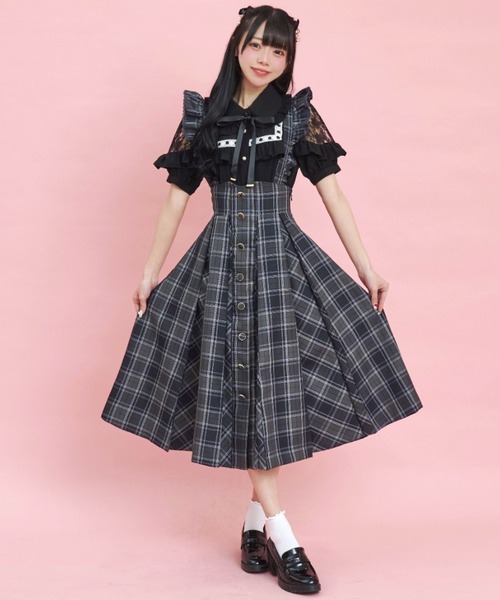 Secret Honey(シークレットハニー)の「スクエアレースヨークブラウス(シャツ/ブラウス・レディース・ブラック/オフホワイト/グレー・MEDIUM)」の8枚目の写真