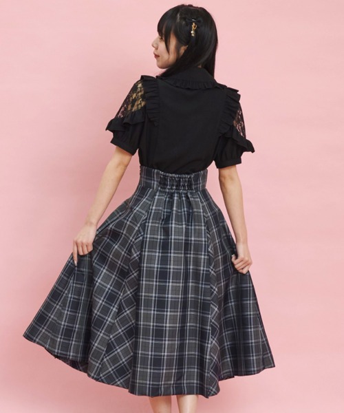 Secret Honey(シークレットハニー)の「スクエアレースヨークブラウス(シャツ/ブラウス・レディース・ブラック/オフホワイト/グレー・MEDIUM)」の10枚目の写真