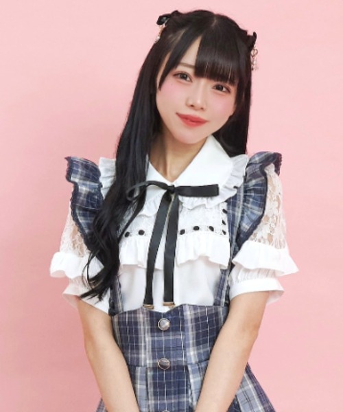 Secret Honey(シークレットハニー)の「スクエアレースヨークブラウス(シャツ/ブラウス・レディース・ブラック/オフホワイト/グレー・MEDIUM)」の17枚目の写真