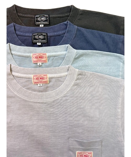 BIG MIKE（ビッグマイク）の「BIG MIKE ビックマイク/ ピグメント サングラスポケット 半袖 Tシャツ // 102528550（Tシャツ/カットソー・メンズ・サックスブルー/グレー系その他/ブラック/ネイビー・MEDIUM/LARGE/X-LARGE）」の5枚目の写真