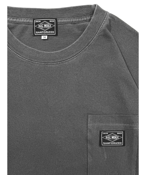 BIG MIKE（ビッグマイク）の「BIG MIKE ビックマイク/ ピグメント サングラスポケット 半袖 Tシャツ // 102528550（Tシャツ/カットソー・メンズ・サックスブルー/グレー系その他/ブラック/ネイビー・MEDIUM/LARGE/X-LARGE）」の12枚目の写真