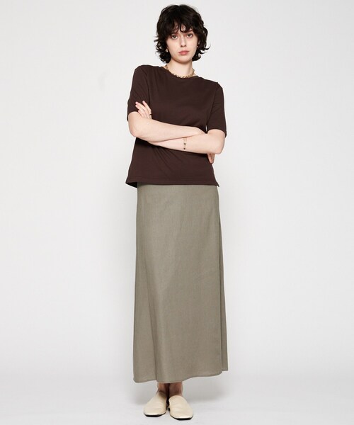 cloenc（クロエンス）の「【マシンウォッシュ】スリムTシャツ（Tシャツ/カットソー・レディース・ブラック/ホワイト/ピンク/ブラウン系その他・02）」の19枚目の写真