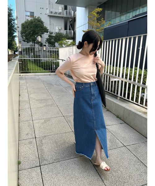 cloenc（クロエンス）の「【マシンウォッシュ】スリムTシャツ（Tシャツ/カットソー・レディース・ブラック/ホワイト/ピンク/ブラウン系その他・02）」の8枚目の写真