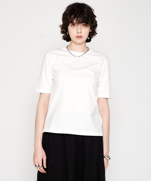 cloenc（クロエンス）の「【マシンウォッシュ】スリムTシャツ（Tシャツ/カットソー・レディース・ブラック/ホワイト/ピンク/ブラウン系その他・02）」の5枚目の写真