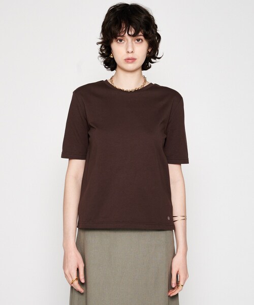 cloenc（クロエンス）の「【マシンウォッシュ】スリムTシャツ（Tシャツ/カットソー・レディース・ブラック/ホワイト/ピンク/ブラウン系その他・02）」の6枚目の写真