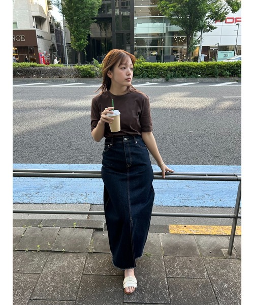 cloenc（クロエンス）の「【マシンウォッシュ】スリムTシャツ（Tシャツ/カットソー・レディース・ブラック/ホワイト/ピンク/ブラウン系その他・02）」の10枚目の写真