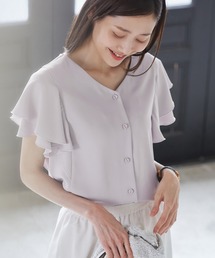 【WEB限定カラー】【UVケア・接触冷感・前後2WAY】フレアスリーブブラウス