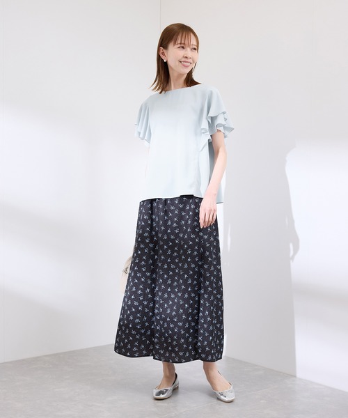 ROPE' PICNIC(ロペピクニック)の「【WEB限定カラー】【UVケア・接触冷感・前後2WAY】フレアスリーブブラウス(シャツ/ブラウス・レディース・チャコールグレー/オフホワイト/サックスブルー/オレンジ/ラベンダー・38)」の13枚目の写真