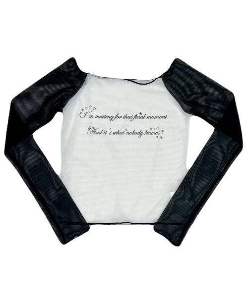 lilLilly（リルリリー）の「チュールオフショルラグランメッシュトップス（Tシャツ/カットソー・レディース・ホワイト/ブラック/ブルー・FREE）」の8枚目の写真