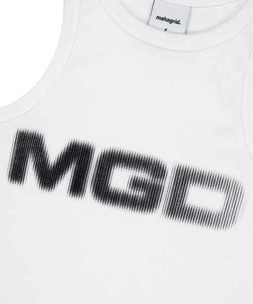 タンクトップ ノースリーブ 「mahagrid/マハグリッド」MGD TANK TOP/エムジーディーロゴ スリムタンクトップ レディース mahagrid/マハグリッド』MGD TANK TOP/エムジーディーロゴ